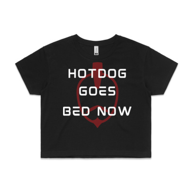 Hot Dog Goes Bed Now - Crop Tee Thumbnail
