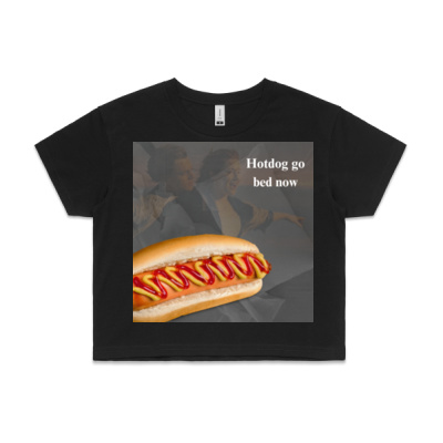 Hot Dog Goes Bed Epic - Crop Top Thumbnail